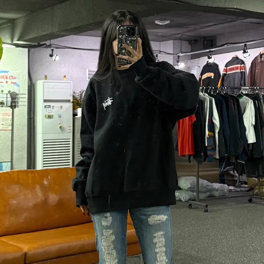 [BUNJANG] Stussy Big Logo Sweatshirt Black M / 스투시 빅로고 맨투맨 블랙 B4701