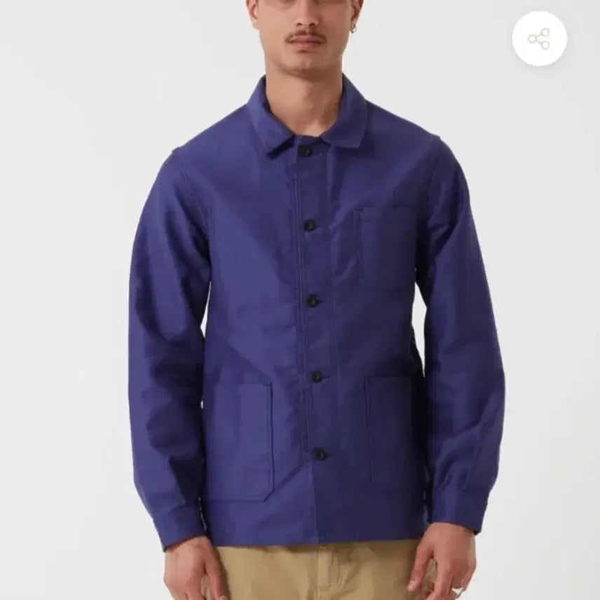 [BUNJANG] Le Laboureur Classic Work Jacket French Blue Cotton Drill Size 0 / 프랑스 르라부어 클래식 워크 자켓 (0사이즈 90)