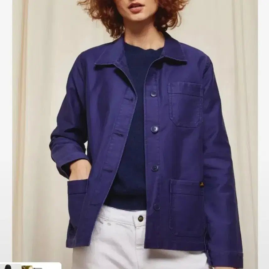 [BUNJANG] Le Laboureur Classic Work Jacket French Blue Cotton Drill Size 0 / 프랑스 르라부어 클래식 워크 자켓 (0사이즈 90)