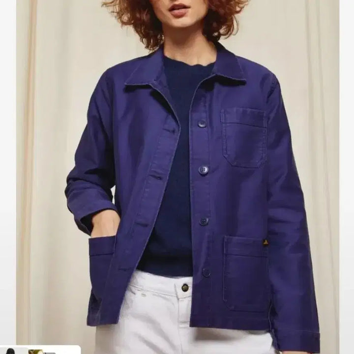[BUNJANG] Le Laboureur Classic Work Jacket French Blue Cotton Drill Size 0 / 프랑스 르라부어 클래식 워크 자켓 (0사이즈 90)