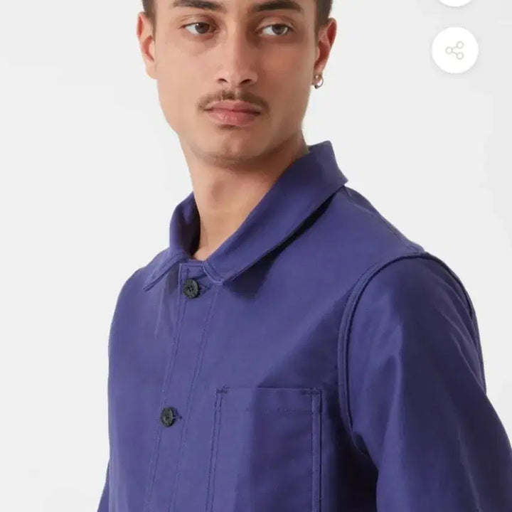 [BUNJANG] Le Laboureur Classic Work Jacket French Blue Cotton Drill Size 0 / 프랑스 르라부어 클래식 워크 자켓 (0사이즈 90)
