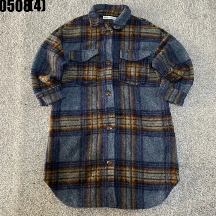 [BUNJANG] Zara Check Long Coat / 자라 체크 셔츠 롱 코트