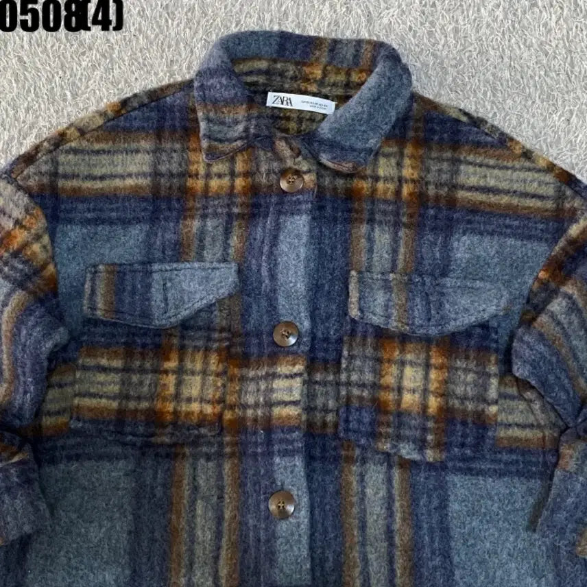 [BUNJANG] Zara Check Long Coat / 자라 체크 셔츠 롱 코트