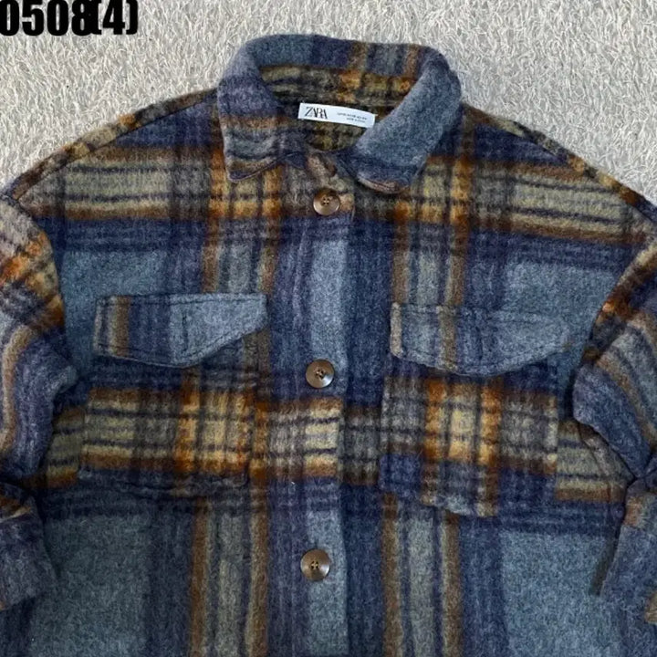 [BUNJANG] Zara Check Long Coat / 자라 체크 셔츠 롱 코트