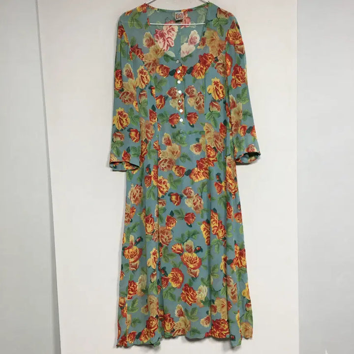 [BUNJANG] Oilily Flower Rayon Long Dress Size 55 / 오일릴리 플라워 인견 롱 원피스 55
