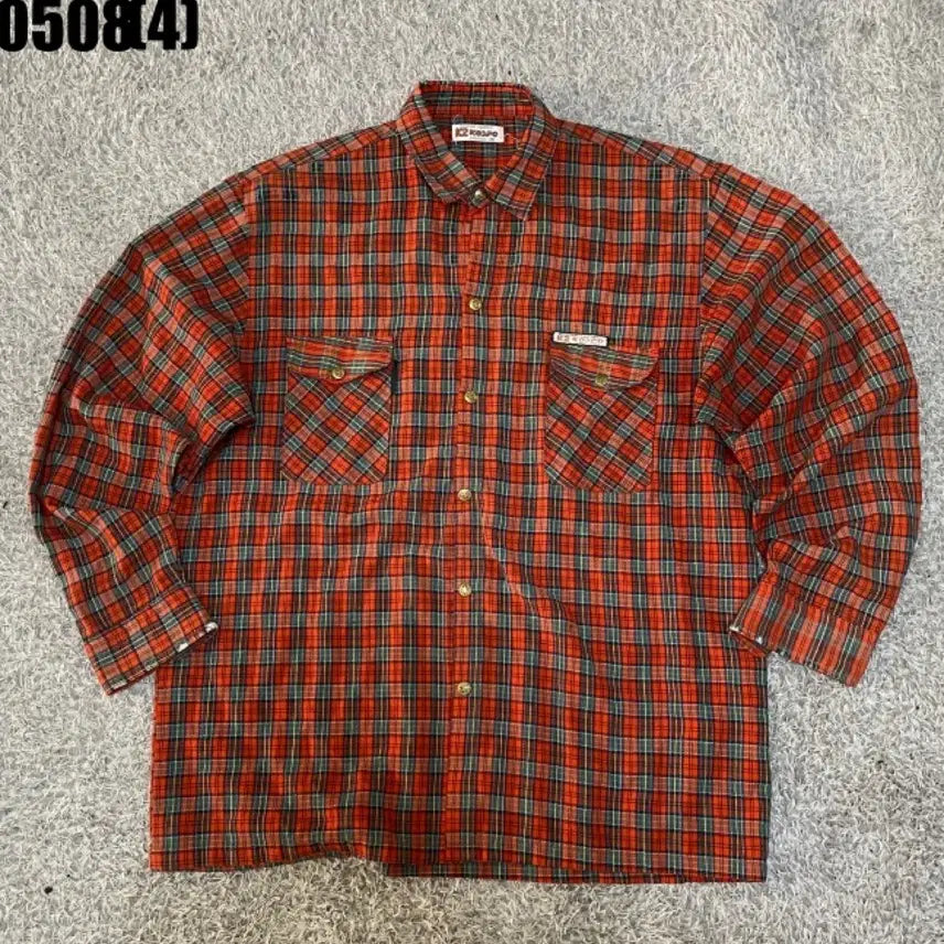 [BUNJANG] Kespo Check Long Sleeve Shirt XXL / KESPO 체크 남방 긴팔 셔츠 XXL
