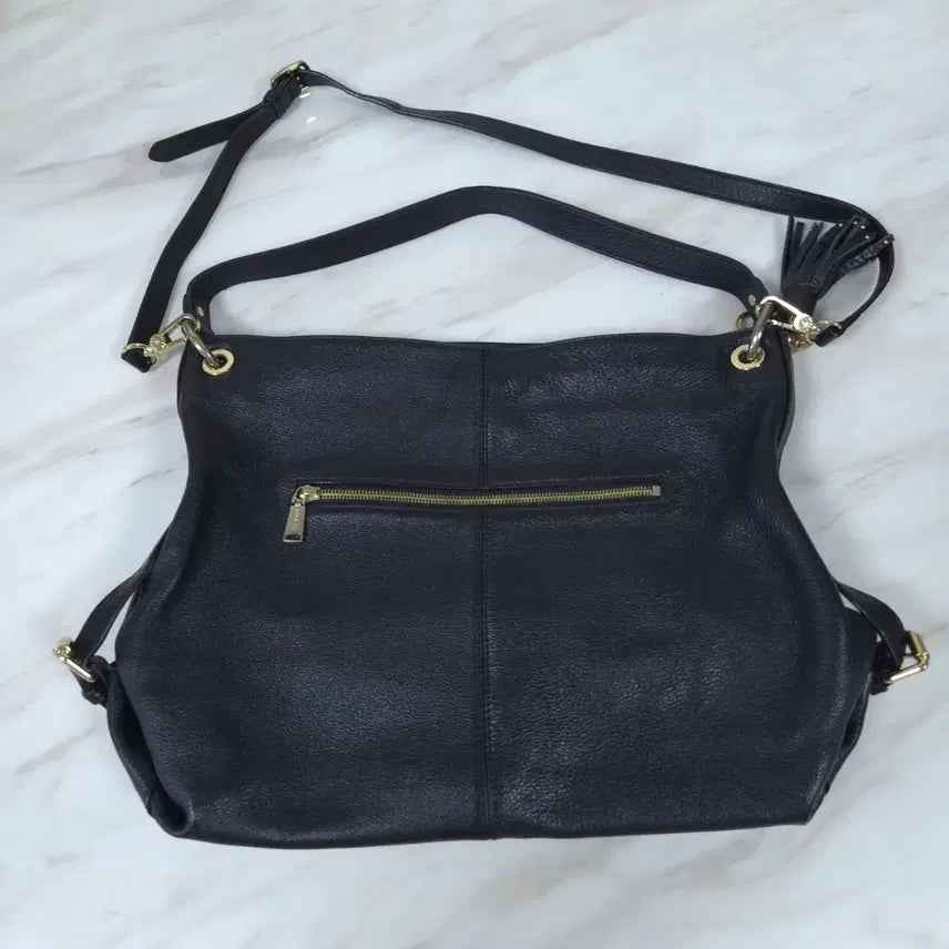 [BUNJANG] Sisley Black Calfskin Leather Shoulder Bag / 시슬리 블랙 소가죽 숄더백