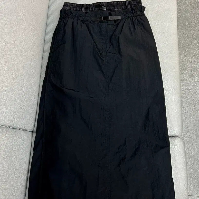 [BUNJANG] JUUN.J Nylon Layered Straight Black Skirt / 준지 나일론 레이어드 스트레이트 블랙 스커트(34사이즈/64cm)