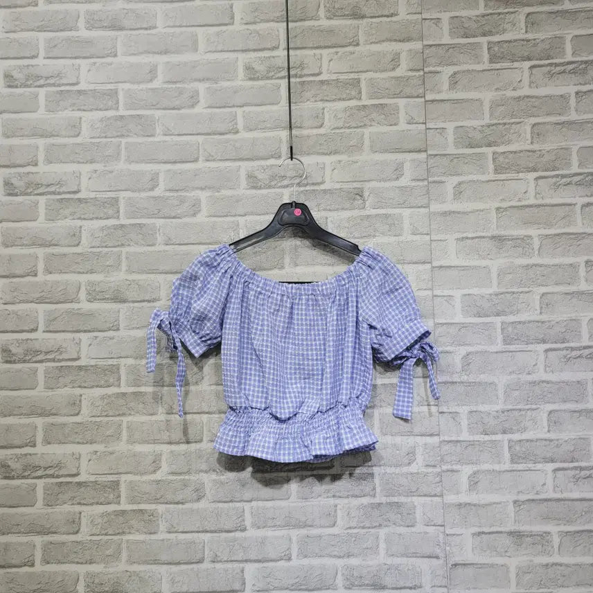 [BUNJANG] Checkered Shorts T-Shirt Set Size 55 / ㄹ134 체크 쇼츠 티셔츠 55