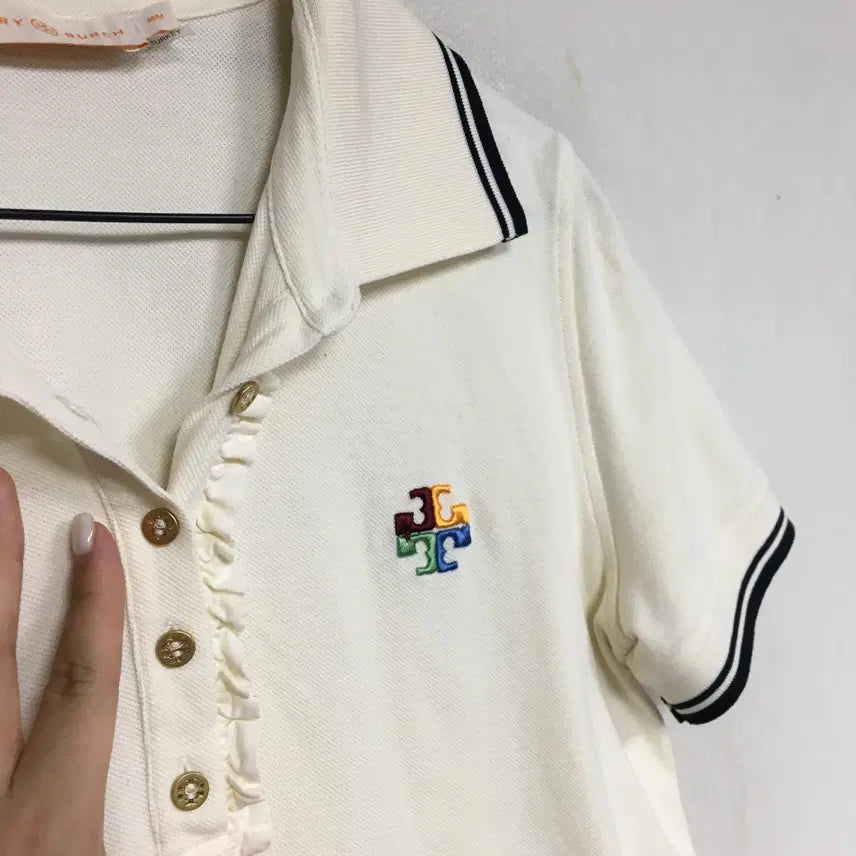 [BUNJANG] Tory Burch Genuine PK Ruffle T-Shirt - Size M / 토리버치 정품 PK 러플 티셔츠 M