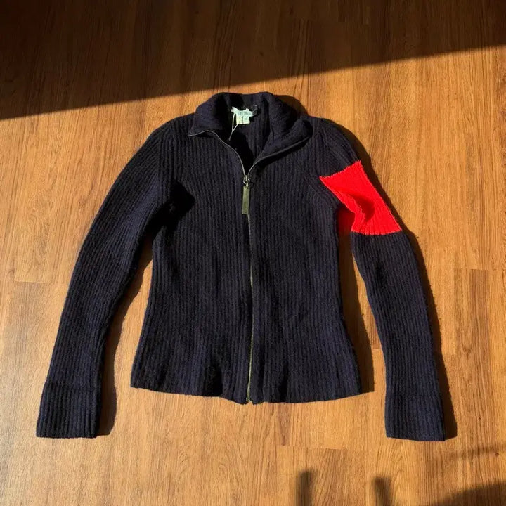 [BUNJANG] Dirk Bikkembergs Wool Knit Zip-Up Red Patch / 딕 비켐버그 울 니트 집업