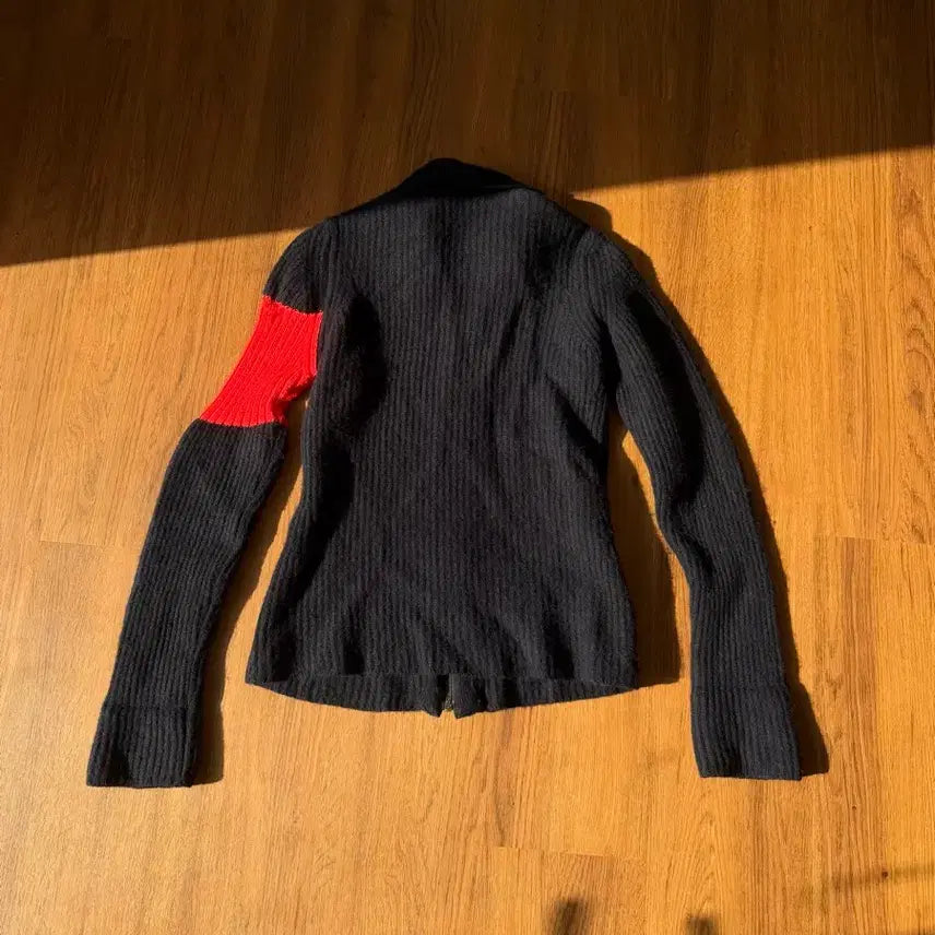 [BUNJANG] Dirk Bikkembergs Wool Knit Zip-Up Red Patch / 딕 비켐버그 울 니트 집업