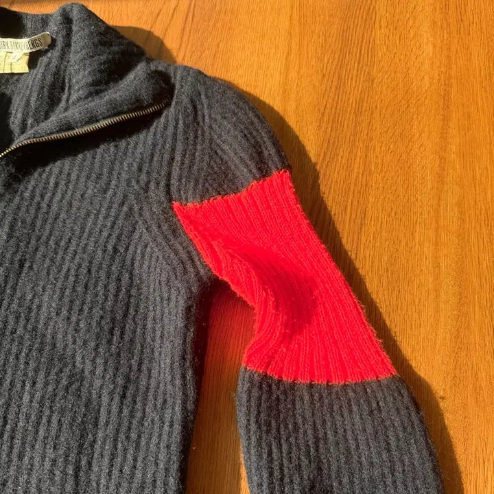 [BUNJANG] Dirk Bikkembergs Wool Knit Zip-Up Red Patch / 딕 비켐버그 울 니트 집업