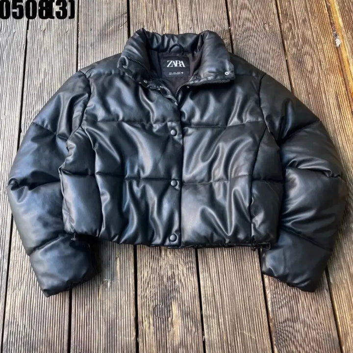 [BUNJANG] Zara Leather Padded Jacket / 자라 레더 패딩
