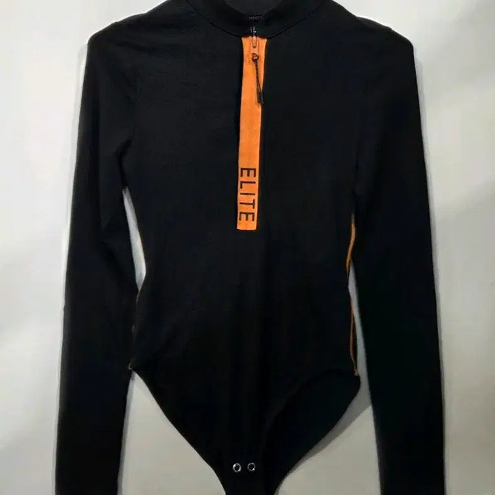 [BUNJANG] Black Elite Long Sleeve Bodysuit / 블랙 엘리트 긴팔 바디수트