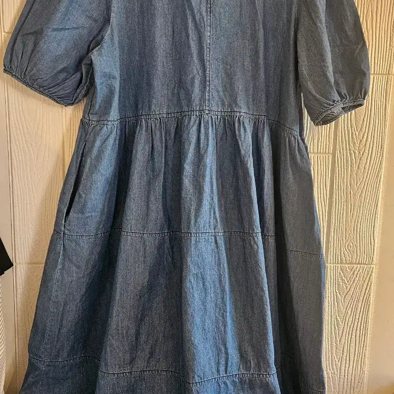 [BUNJANG] Denim Ruffle Long Dress / 여프리청 데님 캉캉 롱 원피스