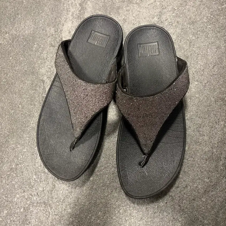 [BUNJANG] Fitflop Black Glitter Wedge Sandals US 5 / 핏플랍 US 5사이즈 정품