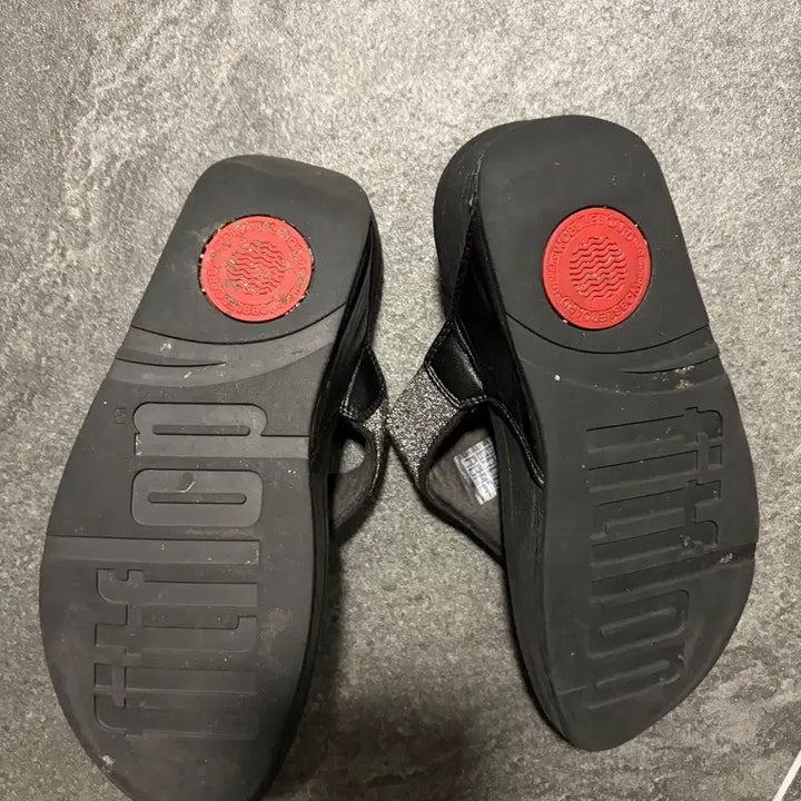 [BUNJANG] Fitflop Black Glitter Wedge Sandals US 5 / 핏플랍 US 5사이즈 정품