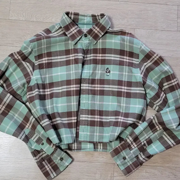[BUNJANG] Teenie Weenie Custom Vintage Cropped Shirt / 티니위니 크롭 체크 셔츠 김코디 커스텀 빈티지
