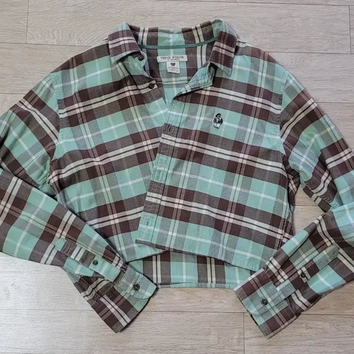 [BUNJANG] Teenie Weenie Custom Vintage Cropped Shirt / 티니위니 크롭 체크 셔츠 김코디 커스텀 빈티지