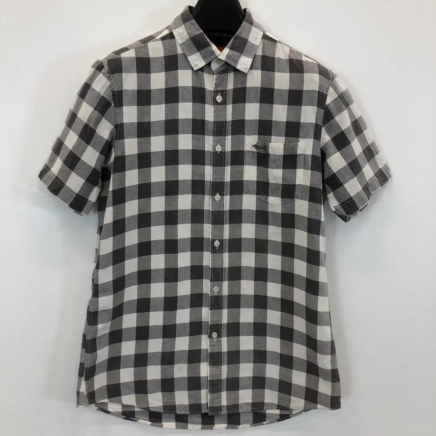 [BUNJANG] Louis Castel Linen Blend Embroidered Logo Short Sleeve Shirt / 루이까스텔 린넨혼방 자수로고 반팔셔츠 100