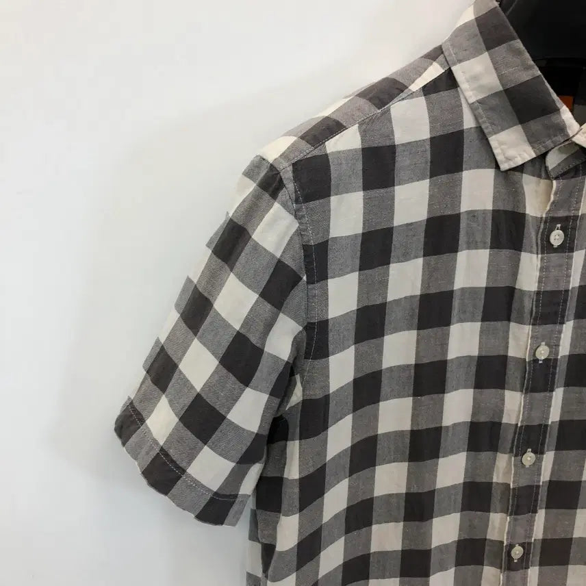 [BUNJANG] Louis Castel Linen Blend Embroidered Logo Short Sleeve Shirt / 루이까스텔 린넨혼방 자수로고 반팔셔츠 100