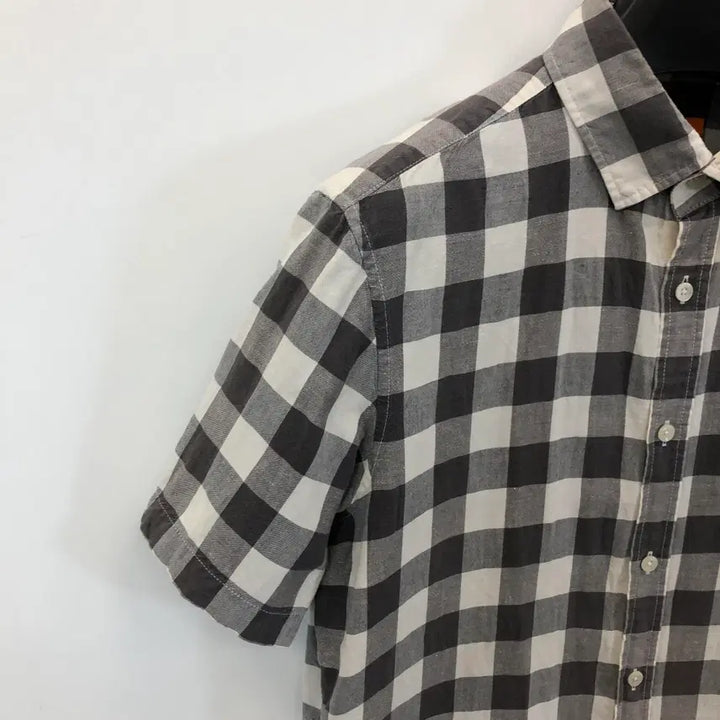[BUNJANG] Louis Castel Linen Blend Embroidered Logo Short Sleeve Shirt / 루이까스텔 린넨혼방 자수로고 반팔셔츠 100