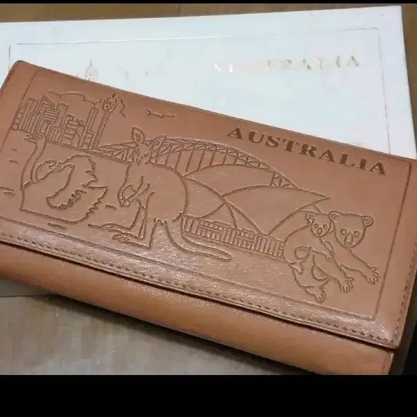 [BUNJANG] Australian Embossed Leather Long Wallet / 호주 Australia 엠보 장지갑