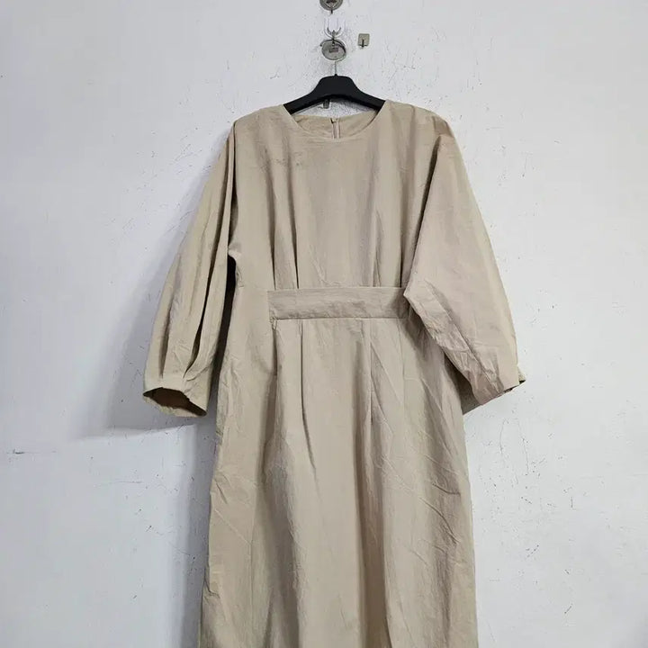 [BUNJANG] Beige 7-Sleeve Long Dress / 베이지 롱 원피스 7부 소매