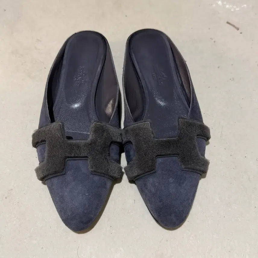 [BUNJANG] Hermès Roxane Mink Fur Suede Mules Size 36.5 / 에르메스 뮬 록산느