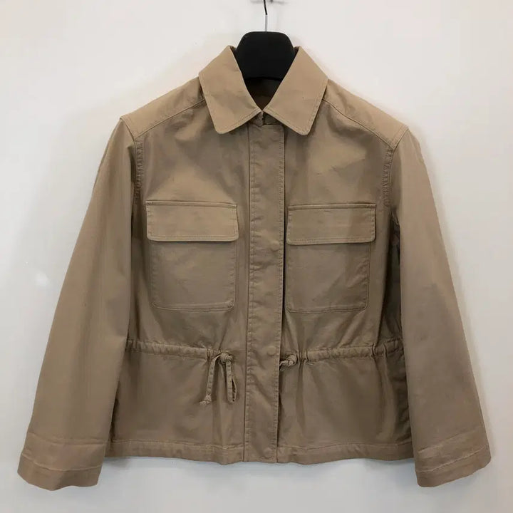 [BUNJANG] Uniqlo C Cotton Blend Drawstring Jacket - Beige - Size M / 유니클로C 코튼 블렌드 드로스트링 자켓 M