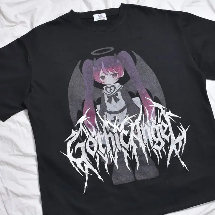 [BUNJANG] Volcan Gothic Angel Short Sleeve T-Shirt / volcan 볼칸 고딕 엔젤 반팔 티셔츠