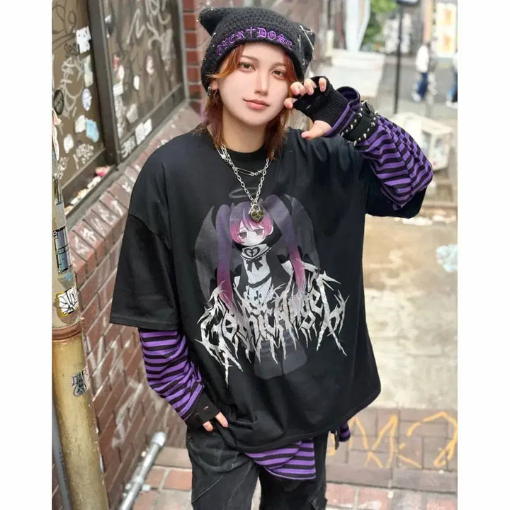 [BUNJANG] Volcan Gothic Angel Short Sleeve T-Shirt / volcan 볼칸 고딕 엔젤 반팔 티셔츠