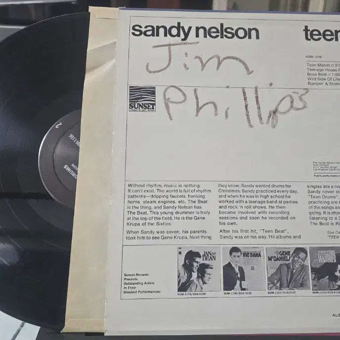 [BUNJANG] Sandy Nelson Teen Drums LP (US) / 샌디 넬슨(Sandy Nelson)_Teen Drums_LP(US)
