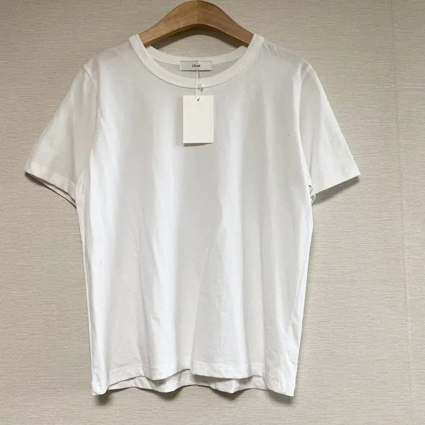 [BUNJANG] i.hour White Round Neck Solid Short Sleeve T-shirt / i.hour 화이트 라운드넥 솔리드 반팔 티셔츠
