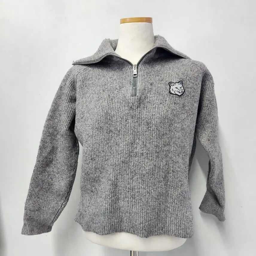 [BUNJANG] Maison Kitsuné Bold Fox Head Half-Zip Knit M / [정품] 메종키츠네 볼드 폭스 헤드 하프집업 니트 M