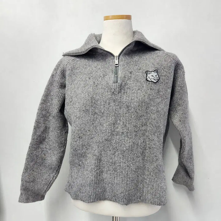 [BUNJANG] Maison Kitsuné Bold Fox Head Half-Zip Knit M / [정품] 메종키츠네 볼드 폭스 헤드 하프집업 니트 M
