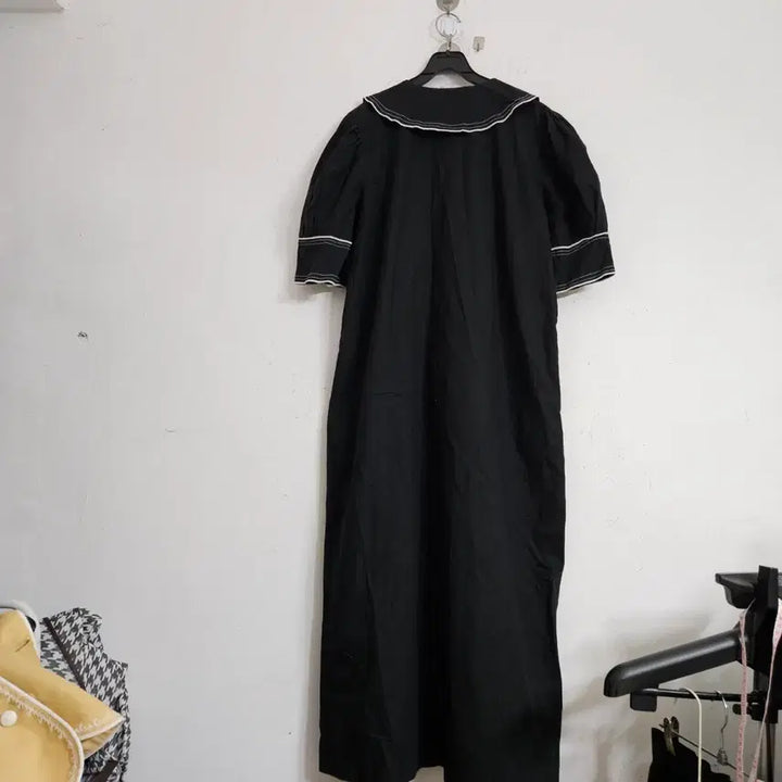 [BUNJANG] Black Sailor Style Long Dress / 검정 세라복 스타일 롱 원피스