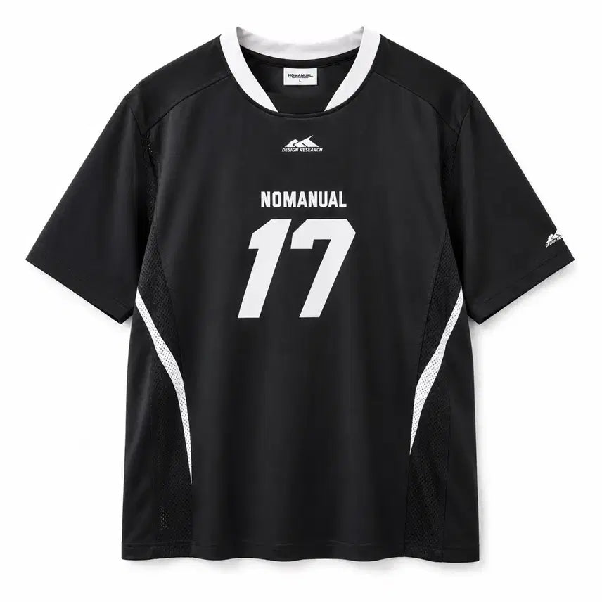 [BUNJANG] NOMANUAL 17 Mesh Block Football Short Sleeve Jersey L / 노매뉴얼 져지 17 메쉬 블록 풋볼 반팔 L