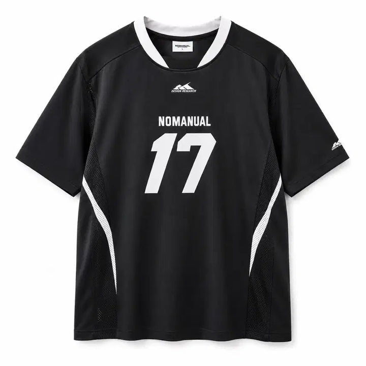 [BUNJANG] NOMANUAL 17 Mesh Block Football Short Sleeve Jersey L / 노매뉴얼 져지 17 메쉬 블록 풋볼 반팔 L