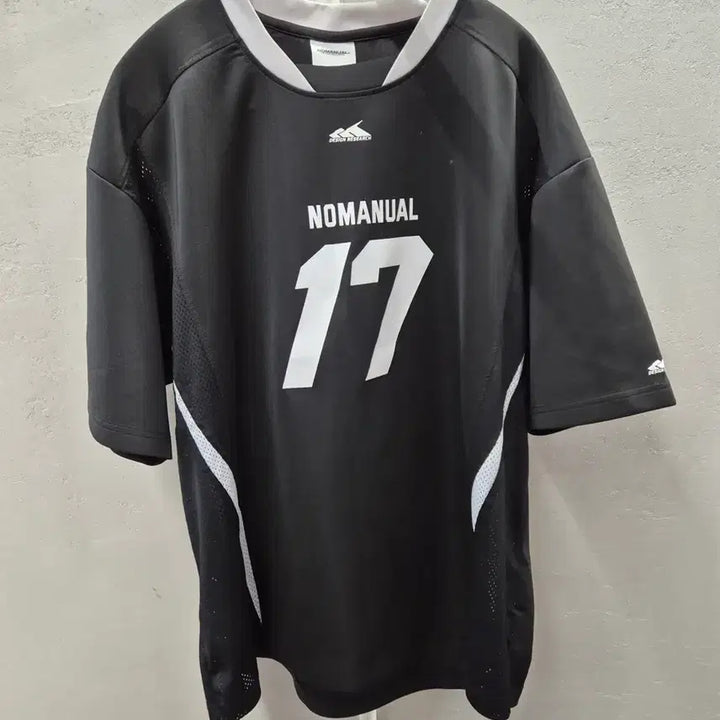 [BUNJANG] NOMANUAL 17 Mesh Block Football Short Sleeve Jersey L / 노매뉴얼 져지 17 메쉬 블록 풋볼 반팔 L