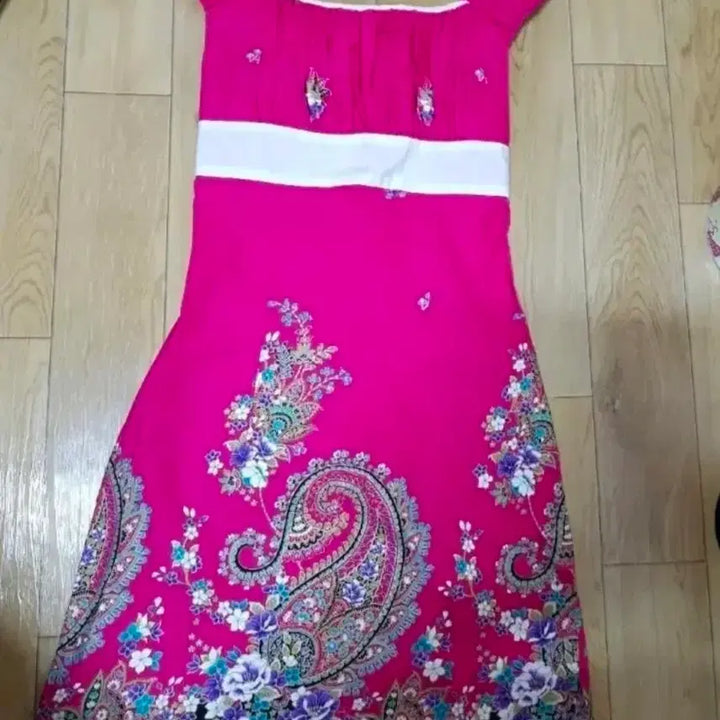 [BUNJANG] Kimono Style Hot Pink Dress (Size 44-55) / 기모노스타일 핫핑크원피스44-55 파티이벤트