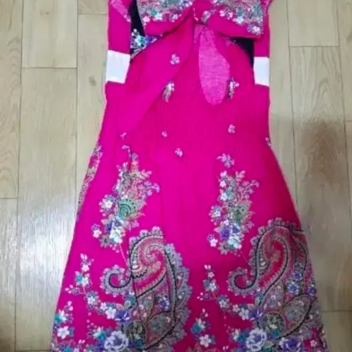 [BUNJANG] Kimono Style Hot Pink Dress (Size 44-55) / 기모노스타일 핫핑크원피스44-55 파티이벤트