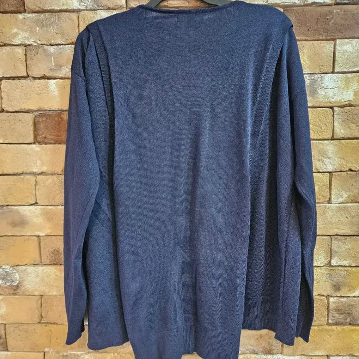 [BUNJANG] TIME Navy V-Neck Knit Sweater / TIME 타임 네이비 V넥 니트