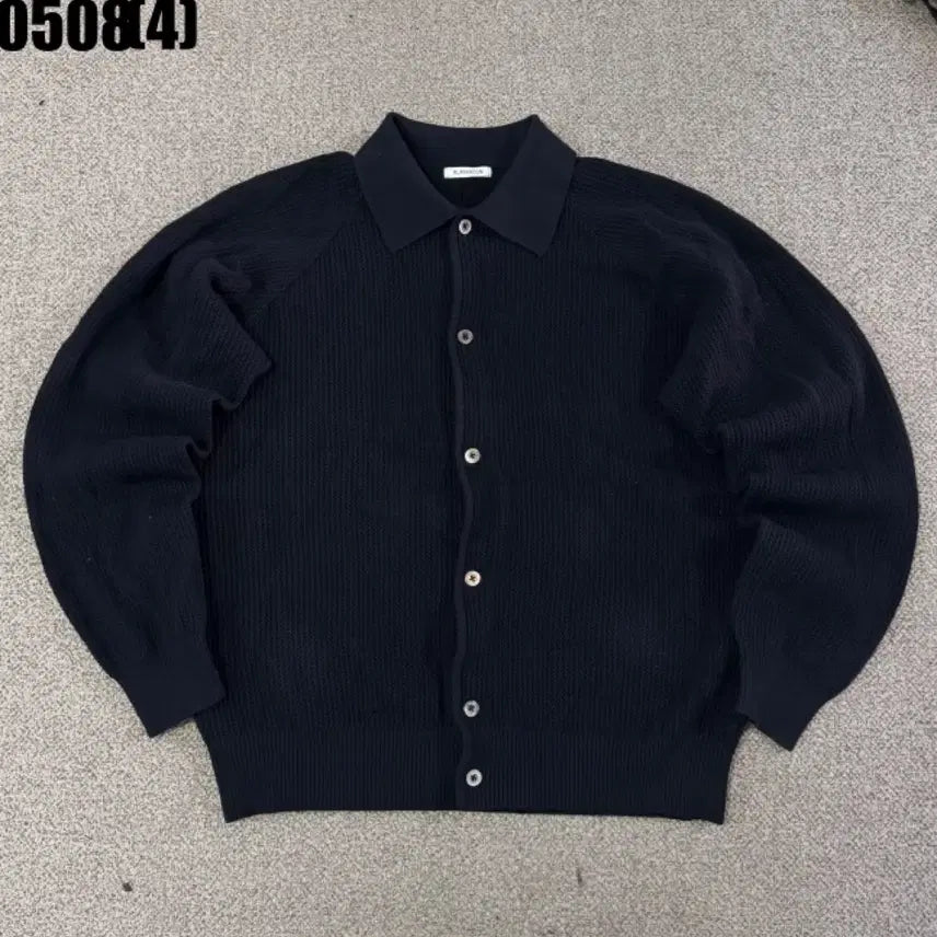 [BUNJANG] Kamoshita Black Knit Shirt Cardigan / 카모시타 블랙 니트 셔츠 가디건