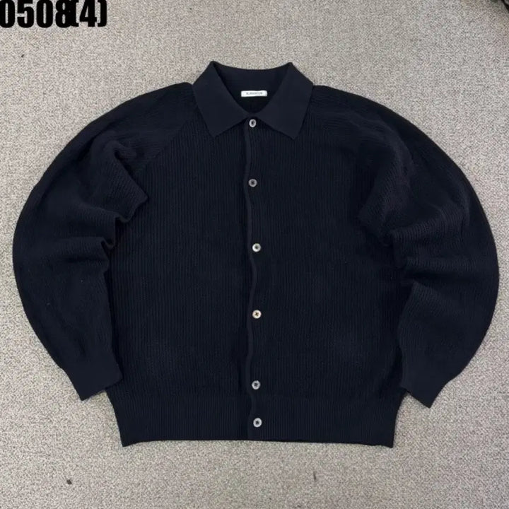 [BUNJANG] Kamoshita Black Knit Shirt Cardigan / 카모시타 블랙 니트 셔츠 가디건