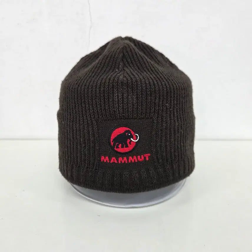 [BUNJANG] Mammut Swiss Mammoth Logo Knit Beanie Brown / 마무트 스위스 매머드 로고 니트 비니