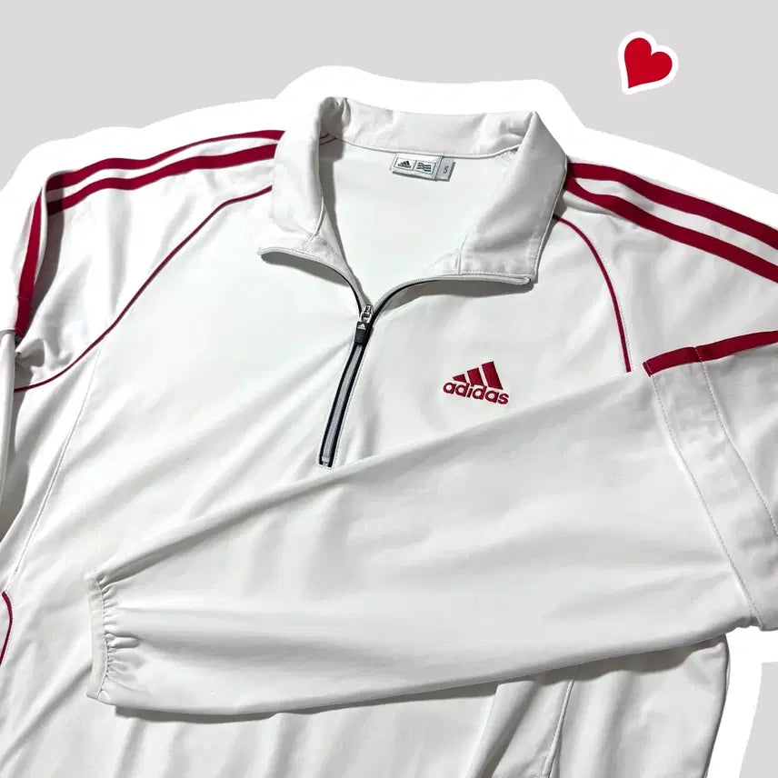 [BUNJANG] Adidas White and Red Anorak Windbreaker L / 아디다스 흰빨 아노락 윔업