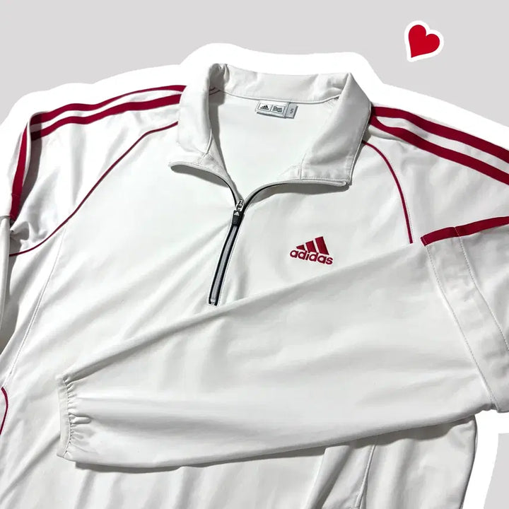 [BUNJANG] Adidas White and Red Anorak Windbreaker L / 아디다스 흰빨 아노락 윔업