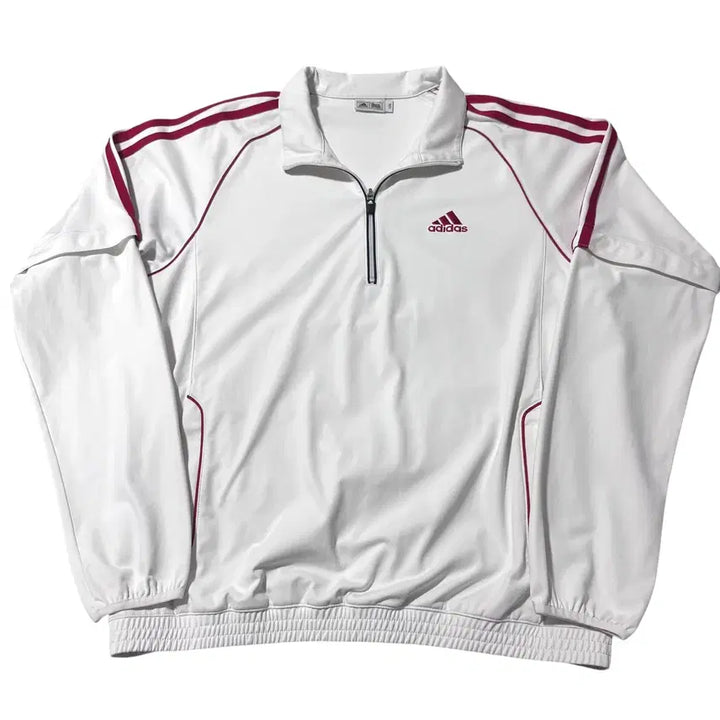 [BUNJANG] Adidas White and Red Anorak Windbreaker L / 아디다스 흰빨 아노락 윔업